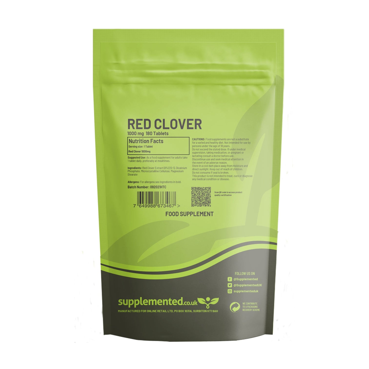 Red Clover Extract 1000mg Tablets